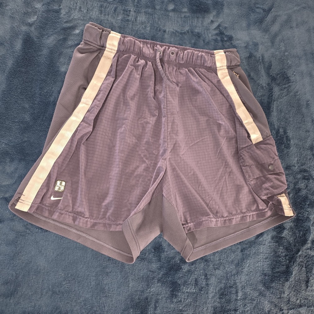 Nike Womens Large Sabrina Dri-FIT  Purple Loose Basketball Shorts Cargo Pocket